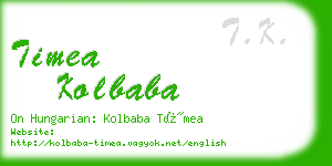 timea kolbaba business card